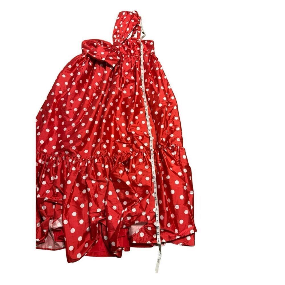 Brand New Anthropologie Atsu Sally Bow Polka Dots Red and White Maxi Dress 1X - Picture 6 of 15